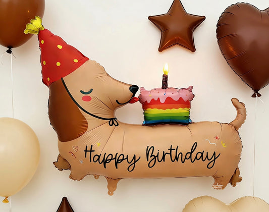 Dachshund Birthday Cake Balloon (Set of 2)