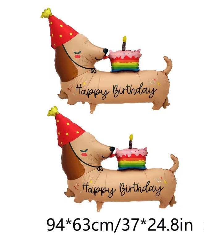 Dachshund Birthday Cake Balloon (Set of 2)