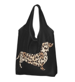 Leopard Foldable Dachshund Shopping Bag