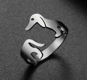 Stainless Adjustable Dachshund Wrap Ring
