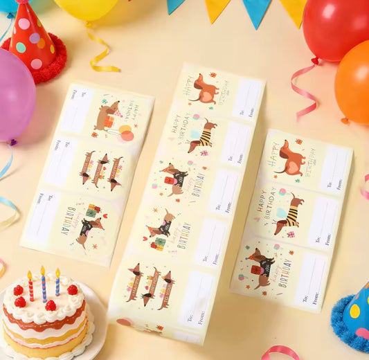 Dachshund Birthday Gift Tags