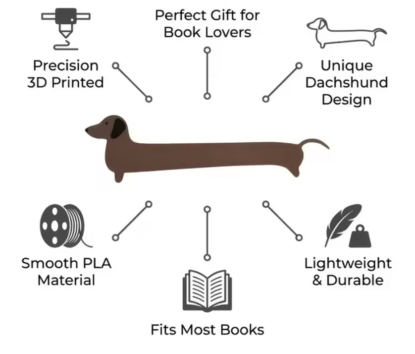 PVC Dachshund Bookmark