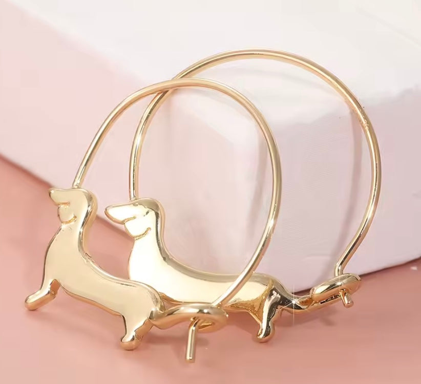 Dachshund Hoop Earrings