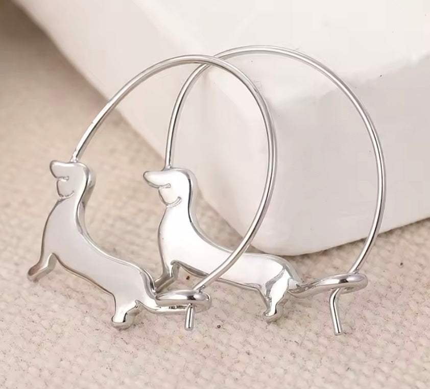 Dachshund Hoop Earrings
