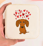 Travel Jewelry Box - Dachshund Hearts