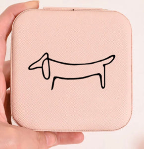 Travel Jewelry Box - Line Dachshund