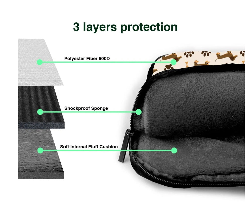 Deluxe Laptop Case - Classic Dachshunds