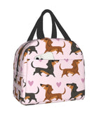 Pink Dachshunds Insulated Lunch Bag