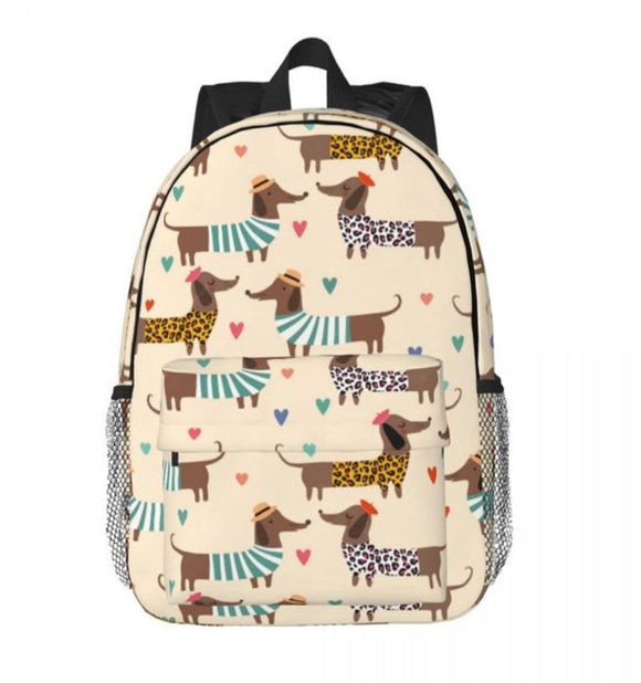 Fashion Dachshunds Patterned Backpack