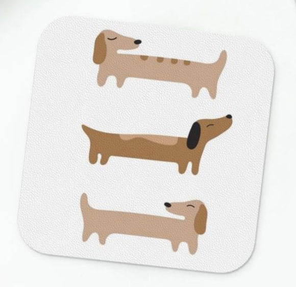 Brown Dachshund Coasters (Set of 4)