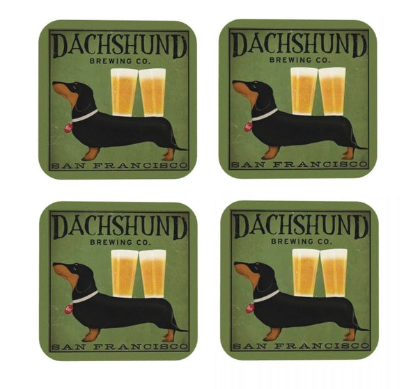 Dachshund Brewing Co. Coasters (Set of 4)