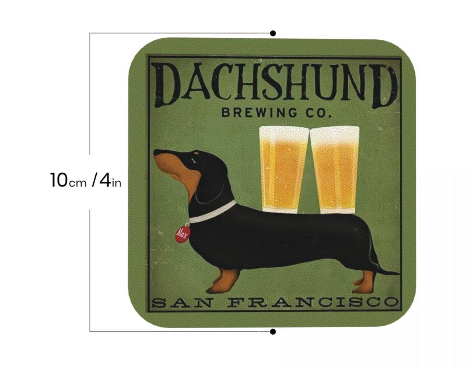 Dachshund Brewing Co. Coasters (Set of 4)