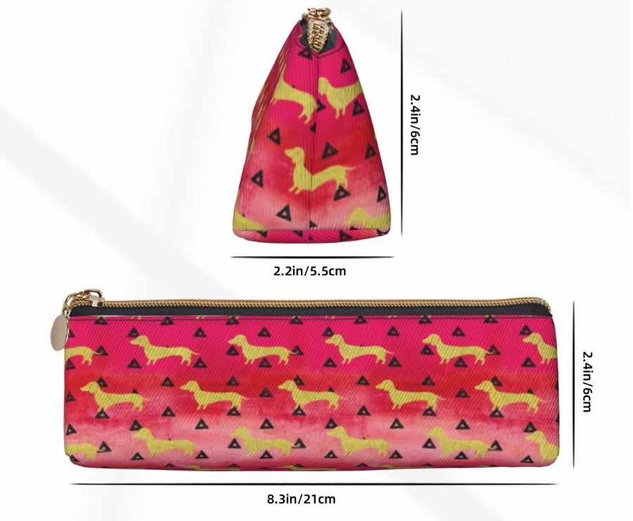 Long Dog Pencil Case - Red