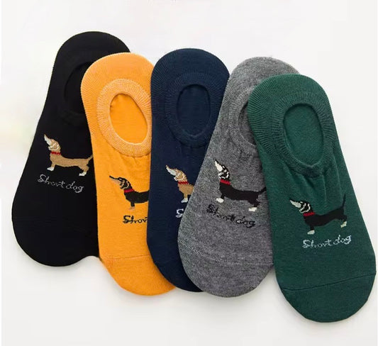 Set of 5 Dachshund No-Show Socks