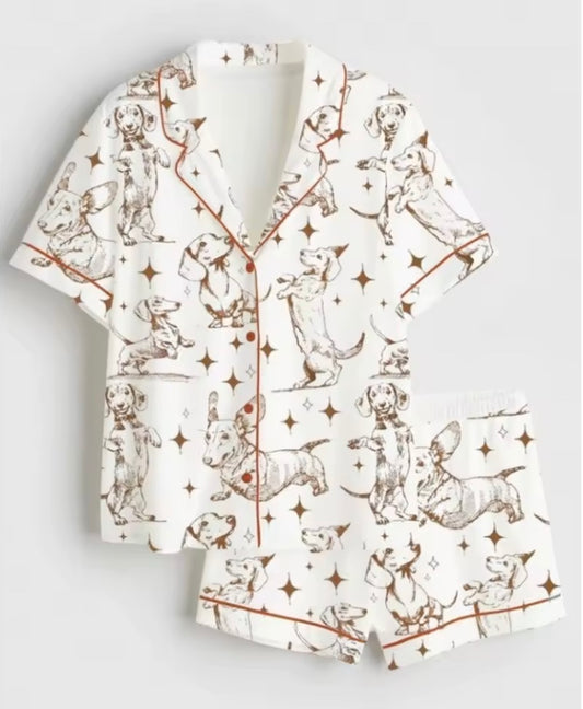 Dachshund Print Summer Pajama Set