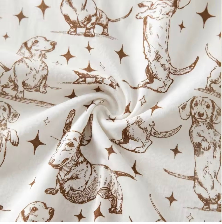Dachshund Print Summer Pajama Set
