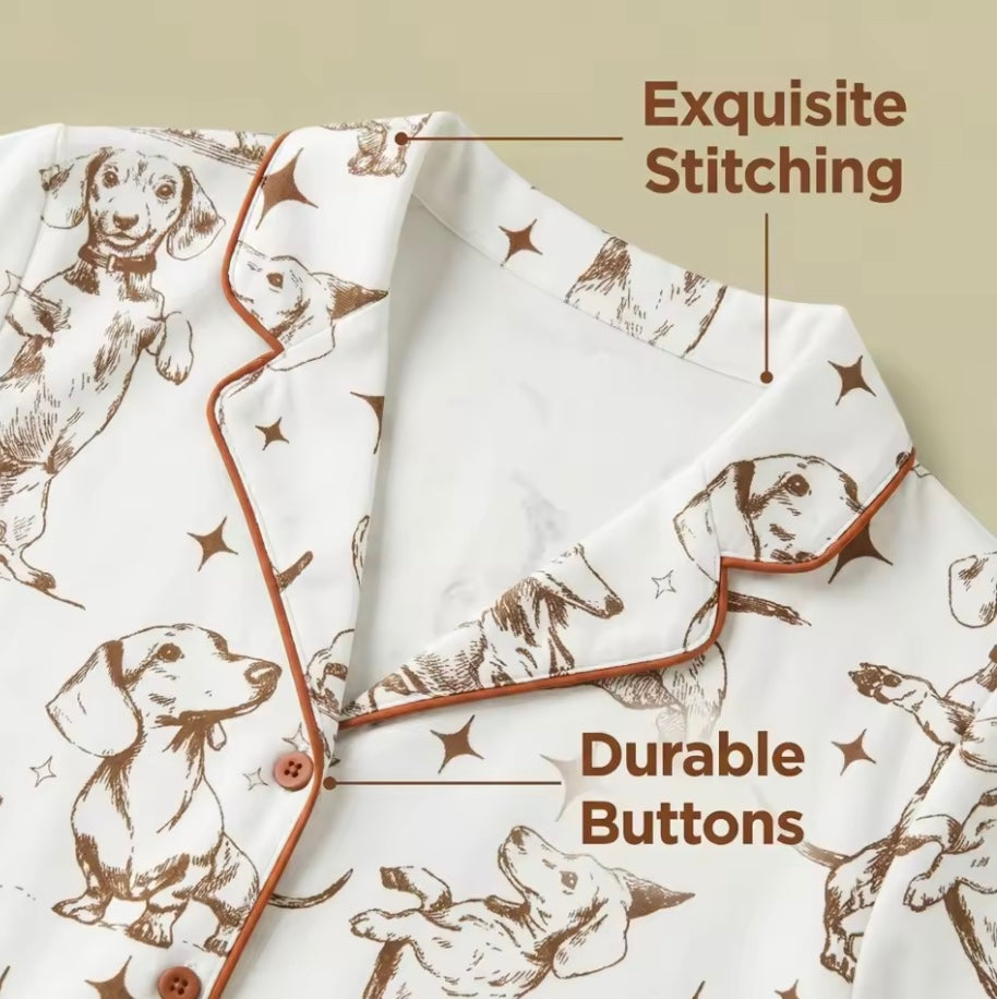 Dachshund Print Summer Pajama Set