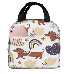 Rain & Rainbows Dachshund Insulated Lunch Bag