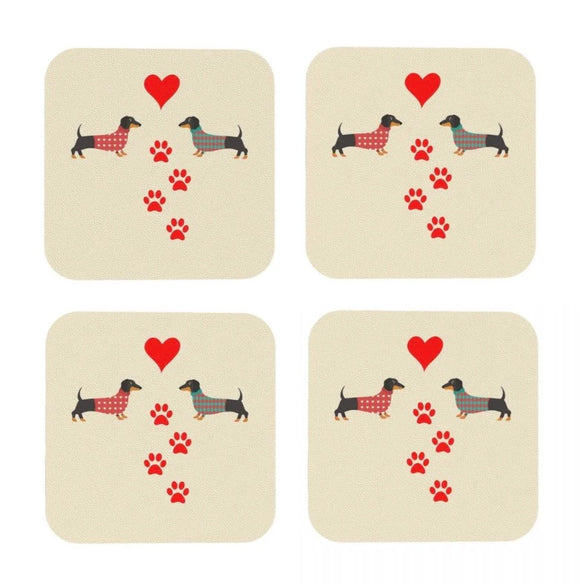 Hearts & Paws Dachshund Coasters (Set of 4)