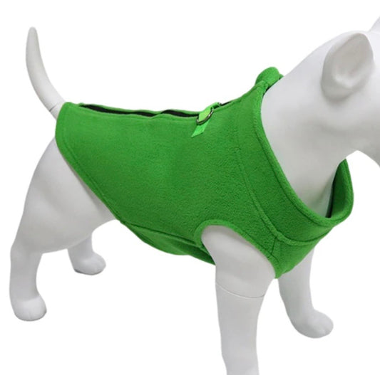 Green Zip Up Fleece Harness Jacket
