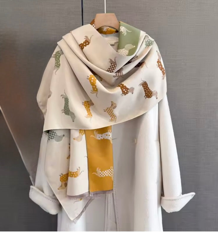 Fall Dachshund Print Scarf