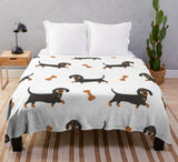 Lightweight Prancing Dachshunds Weenie Blanket