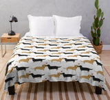 Lightweight Kissing Dachshunds Weenie Blanket
