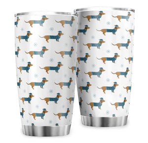 Winter Dachshund 20 oz. Stainless Steel Tumbler