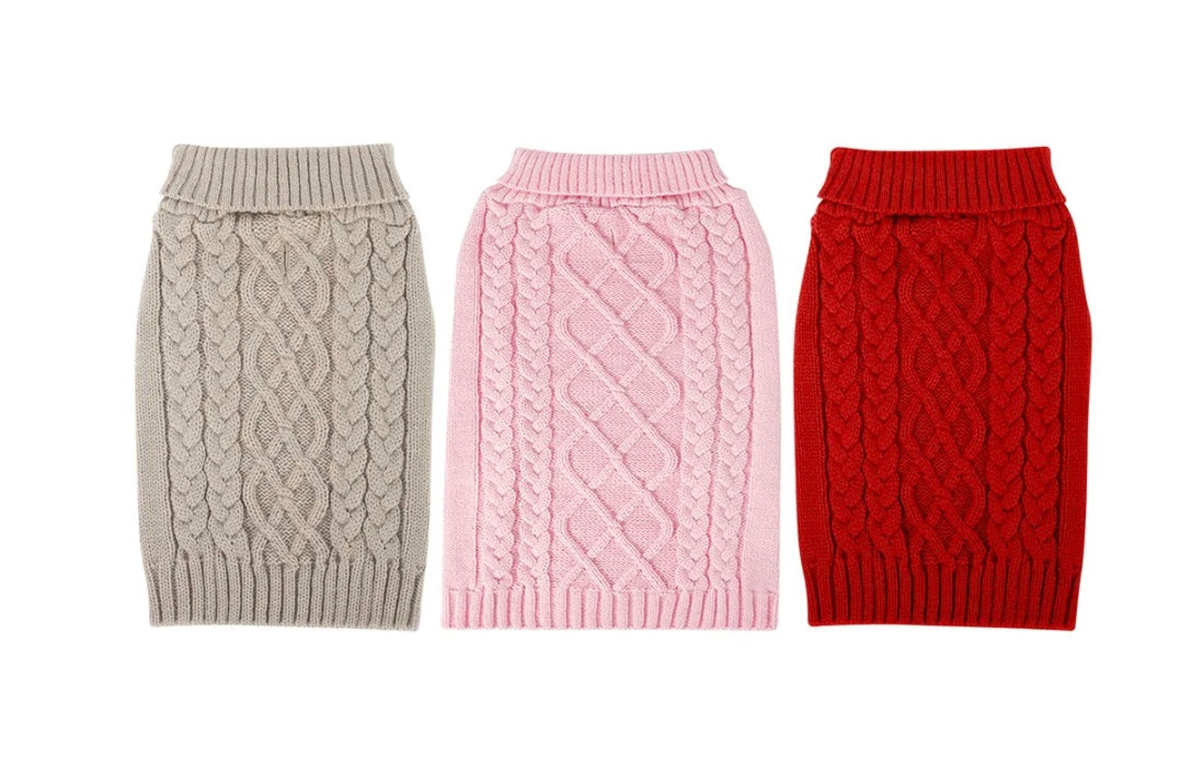 Pink Fancy Cable Knit Sweater (Final Sale)