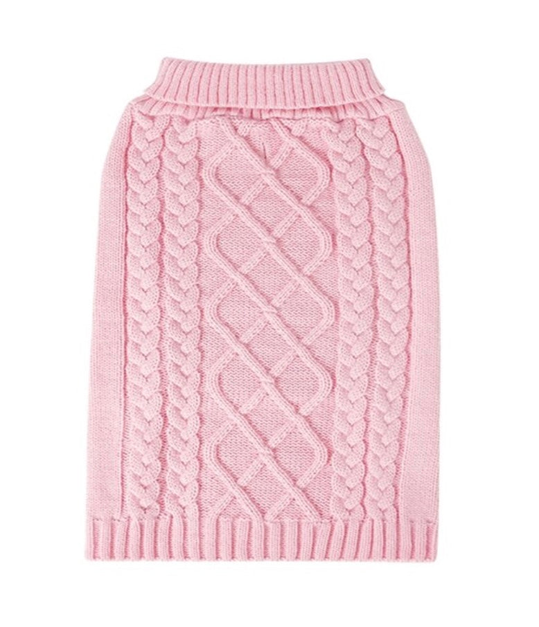 Pink Fancy Cable Knit Sweater (Final Sale)