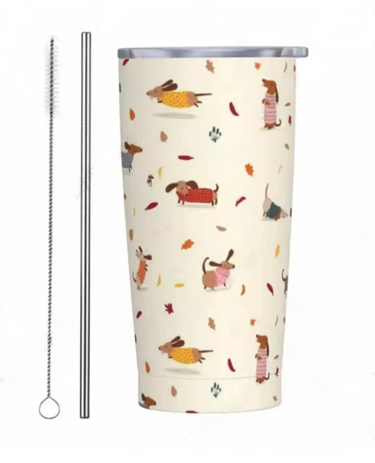 Fall Dachshunds 20 oz Stainless Steel Tumbler