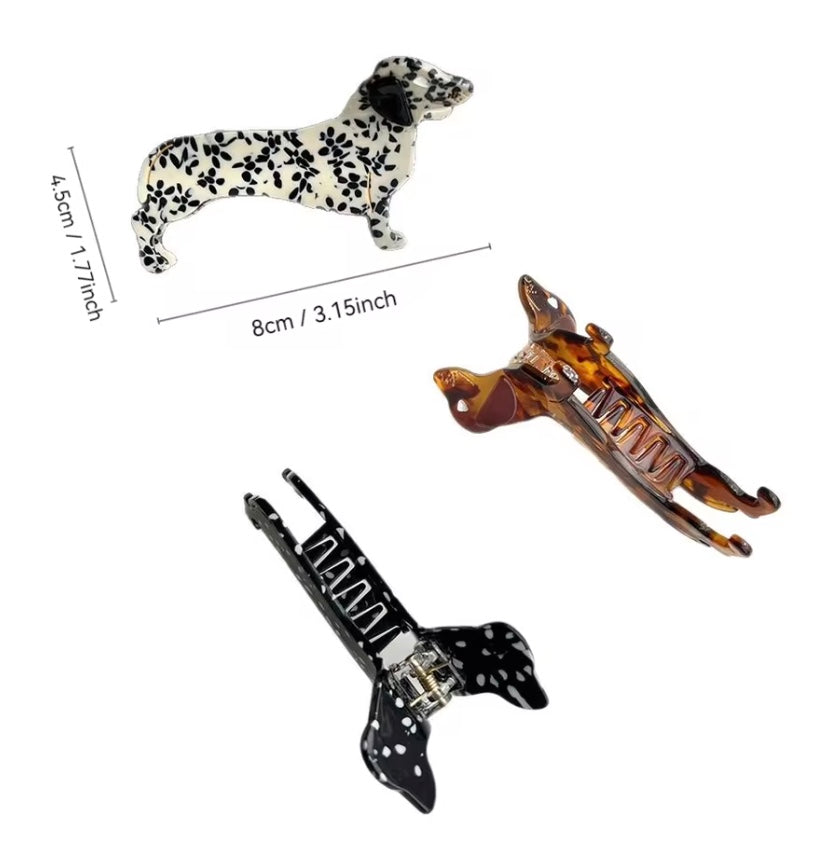 Dachshund Hair Clip (Claw Style)