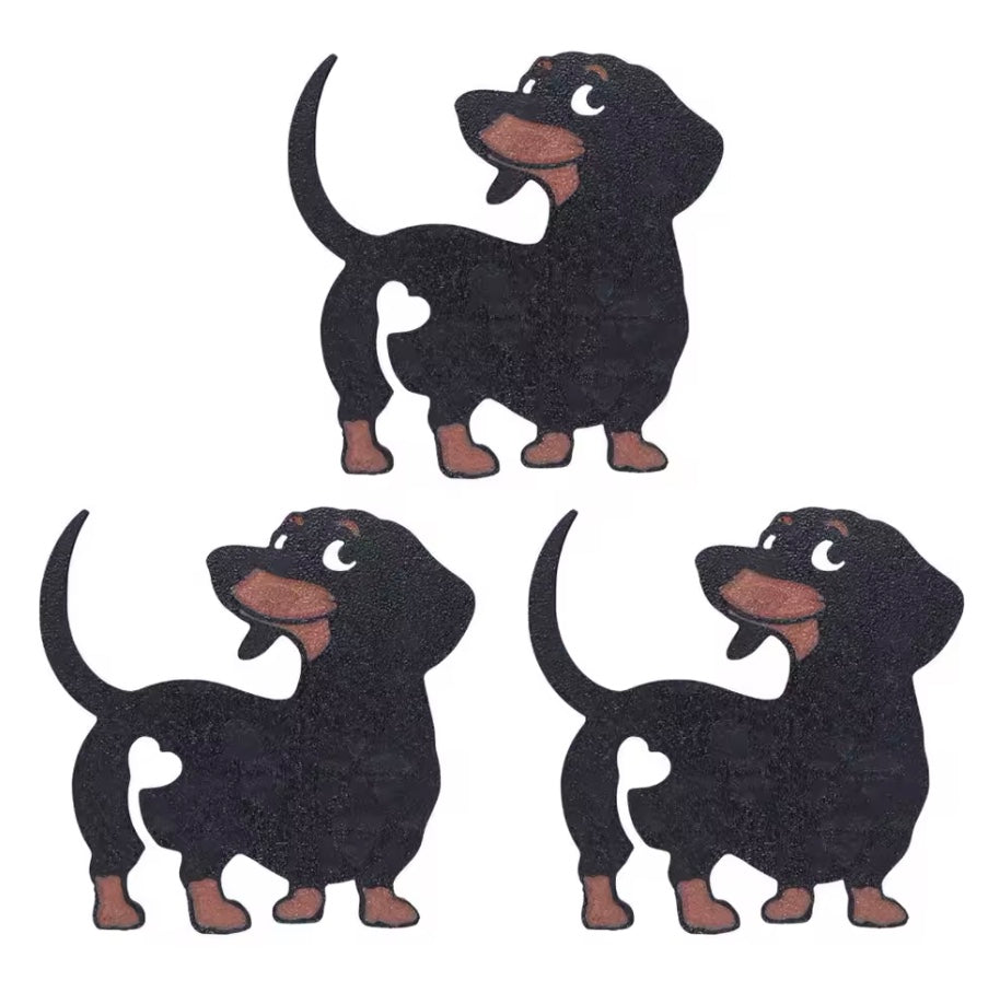 Set of 3  Black & Tan Dachshund Bread Bag Ties