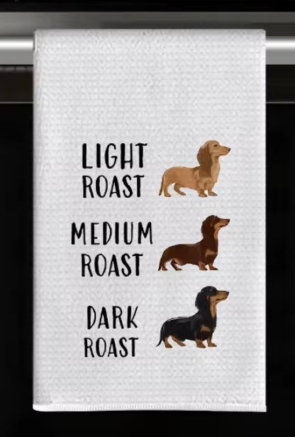 Coffee Dachshund Dish Towels (Set of 2)