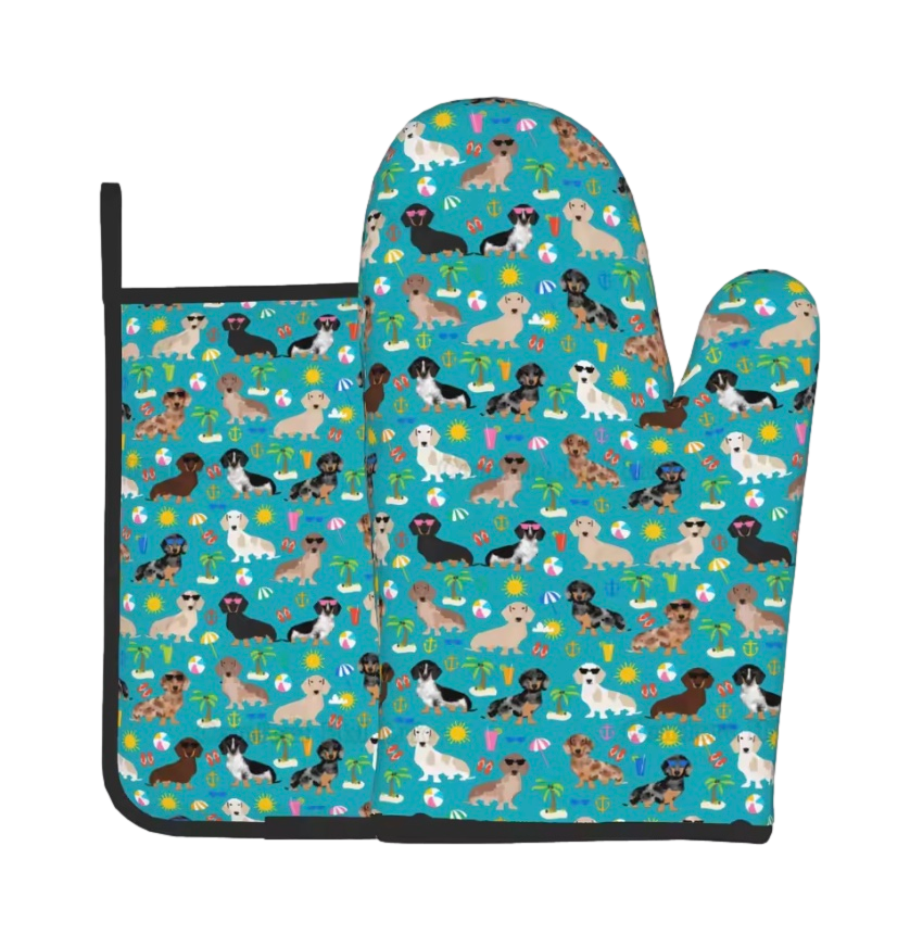 Dachshund Hot Pad Oven Mitt Set (2 Piece Set)