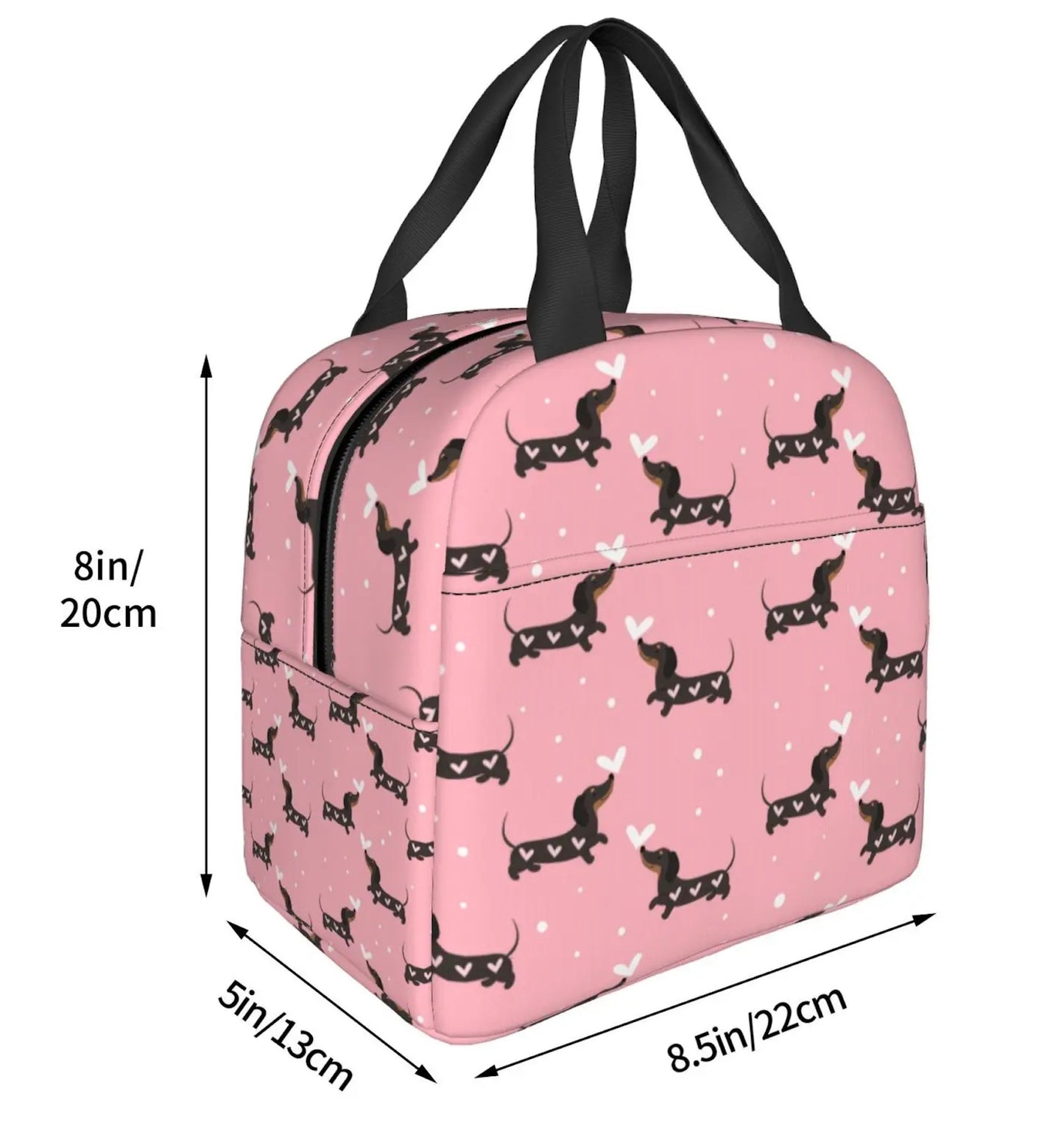 Pink Dachshunds Insulated Lunch Bag