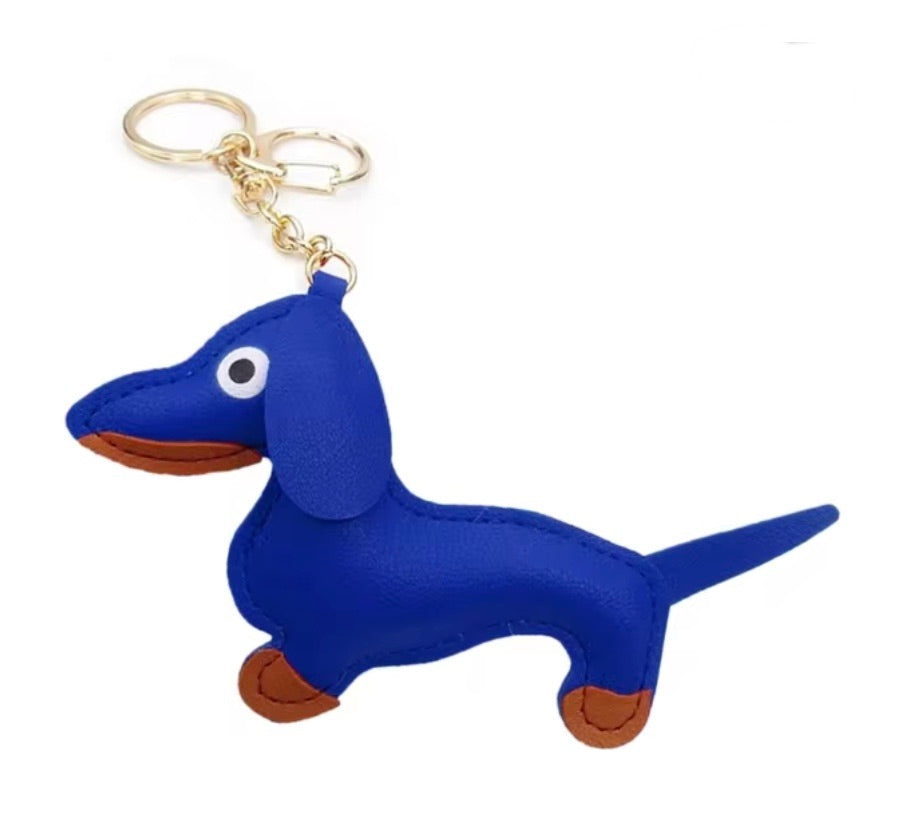 Leather Dachshund Keychain