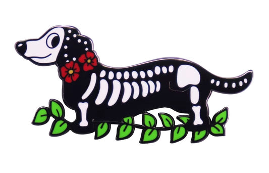 Skeleton Dachshund Enamel Pin