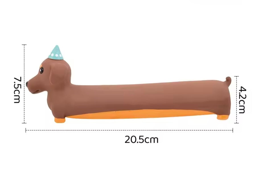 Rubber Squeaky Weenie Dog Toy
