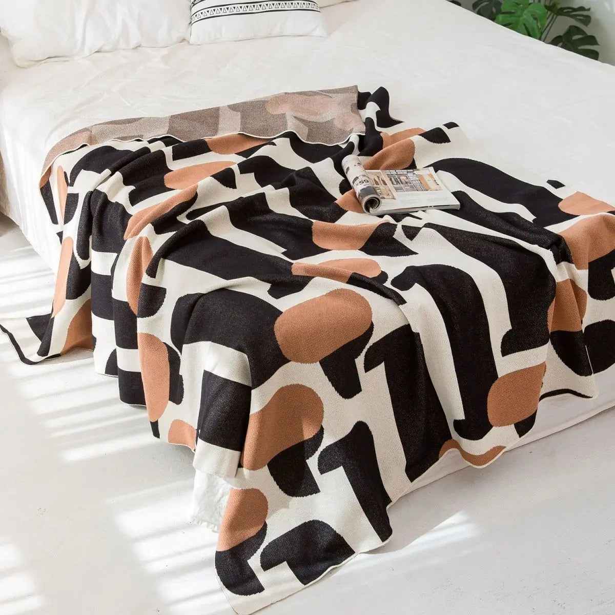 Modern Dachshund Knit Blanket
