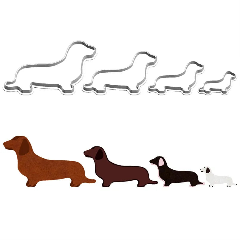 Set of 4 Dachshund Cookie Cutters (not metal)
