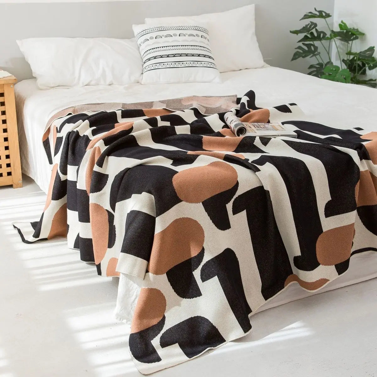 Modern Dachshund Knit Blanket