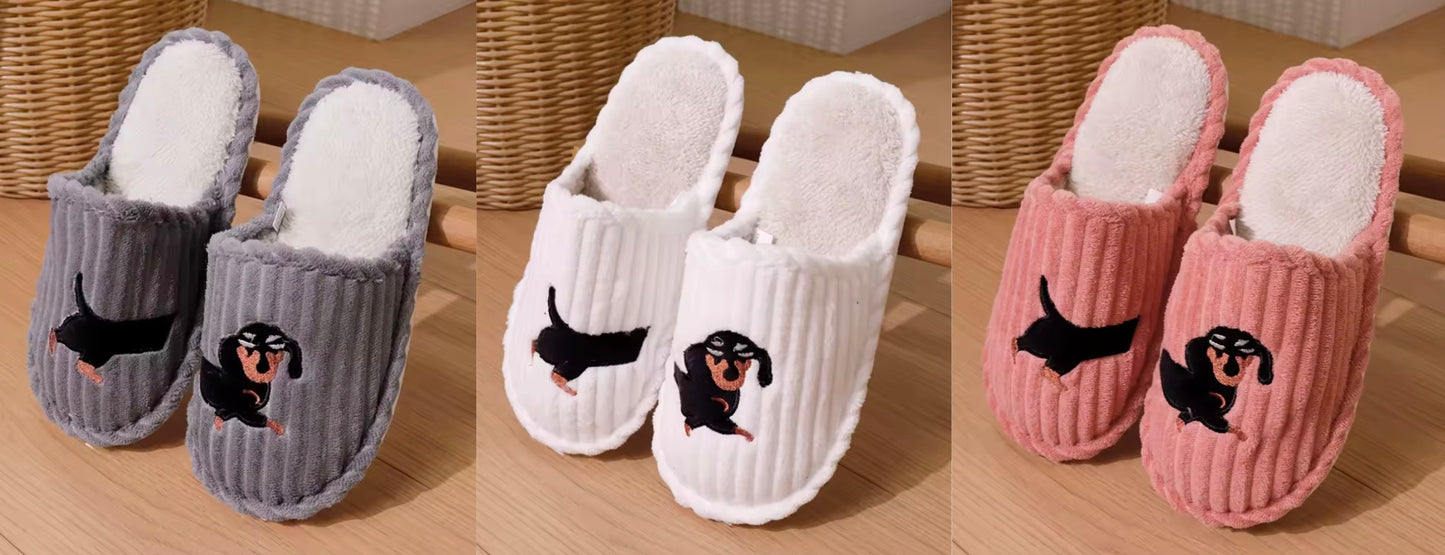 Corduroy Dachshund Slippers
