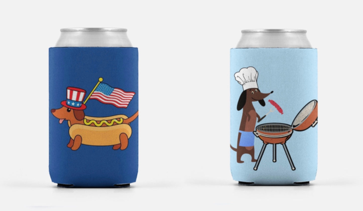 Summer Dachshund Can Coolers