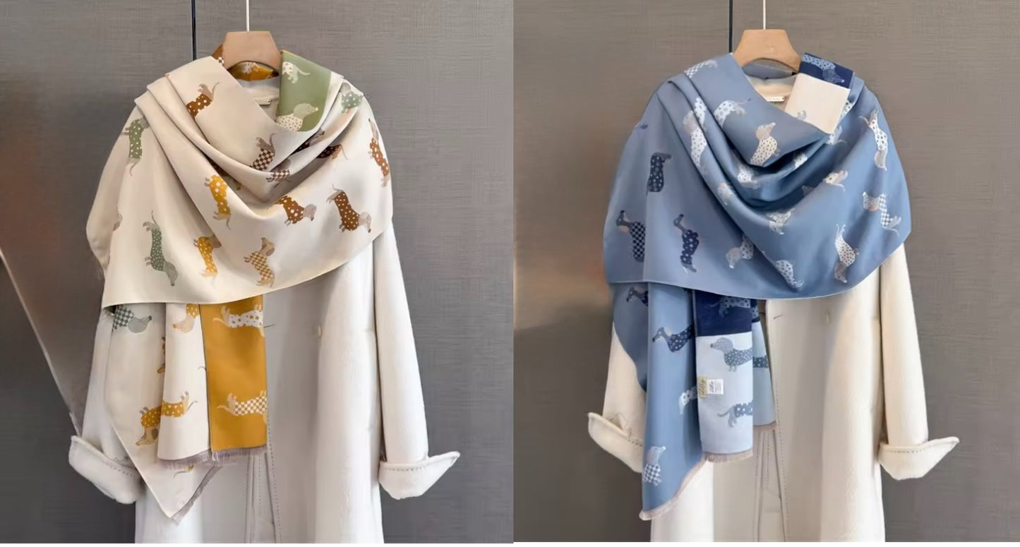 Fall Dachshund Print Scarf