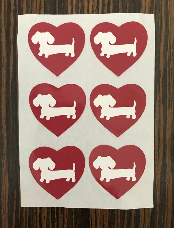 Dachshund Heart Stickers