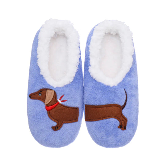 Purple Dachshund Slippers