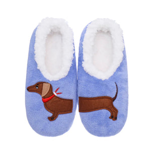 Purple Dachshund Slippers