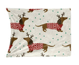 Lightweight Reindeer Dachshund Weenie Blanket