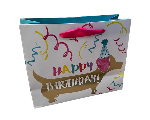Dachshund Happy Birthday Gift Bag WeenieWarmers